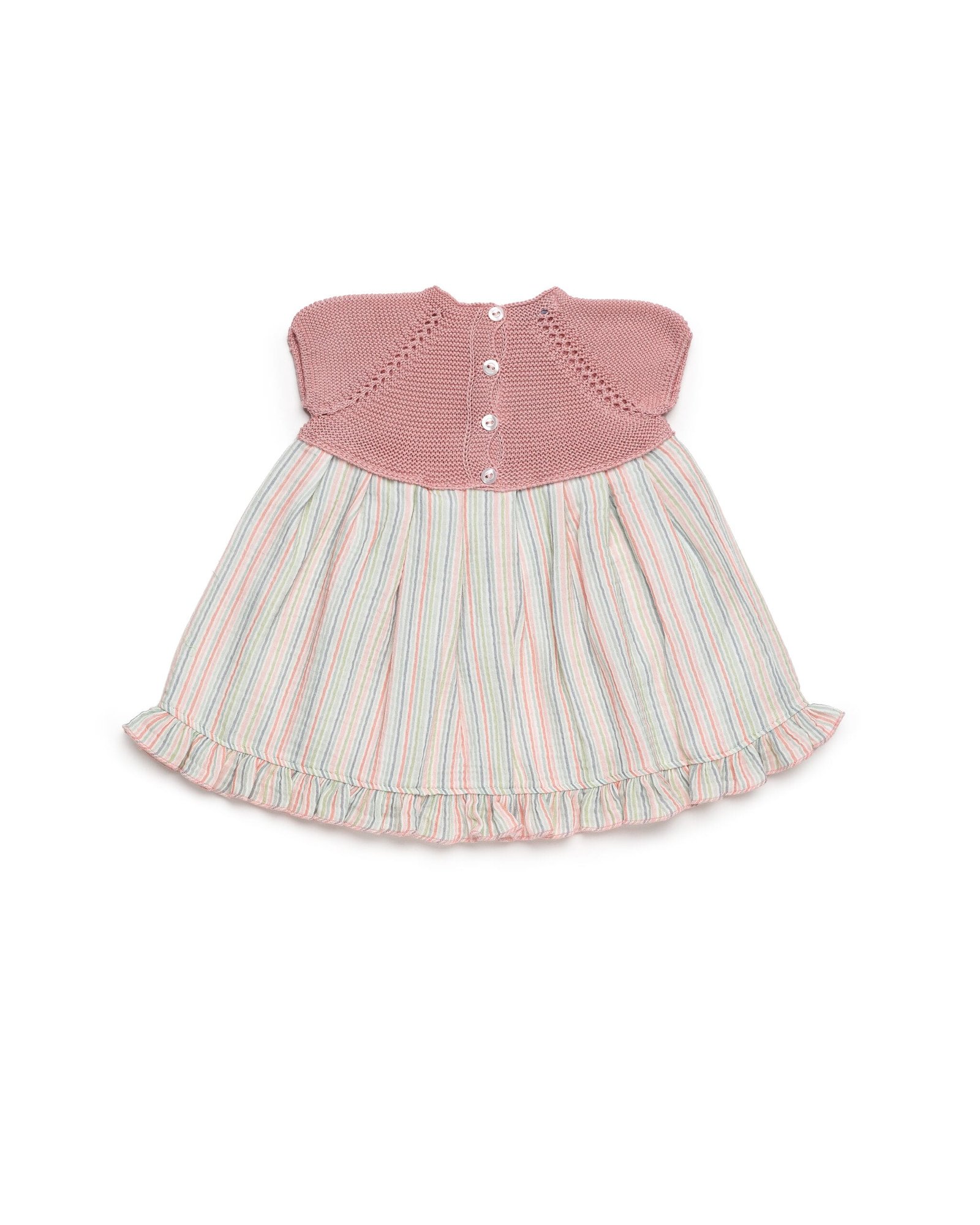 Vestido combinado de punto y tela ROSA EMPOLVADO 5 Vestido combinado de punto y tela ROSA EMPOLVADO - Imagen 3