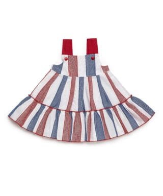 Vestido de rayas AZUL Y ROJO