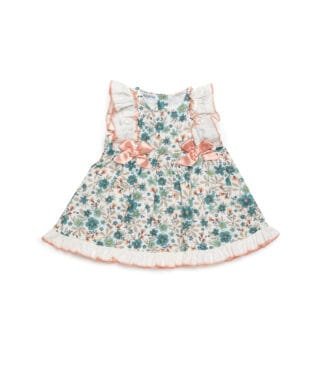 Vestido estampado de flores SALMÓN