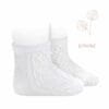 Calcetines cortos calados algodón perle extrafino BLANCO