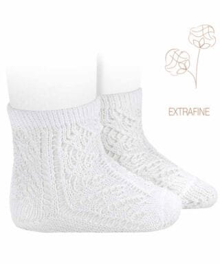 Calcetines cortos calados algodón perle extrafino BLANCO