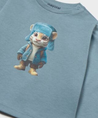 Camiseta m/l con tigre AZUL - Imagen 2