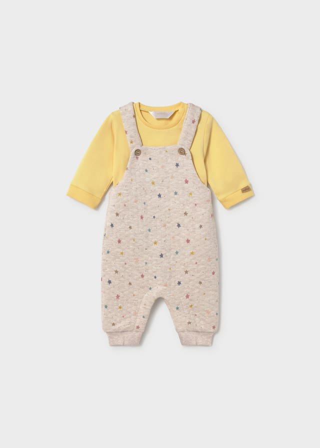 Peto con sudadera AMARILLO Y BEIGE 2 Peto con sudadera AMARILLO Y BEIGE