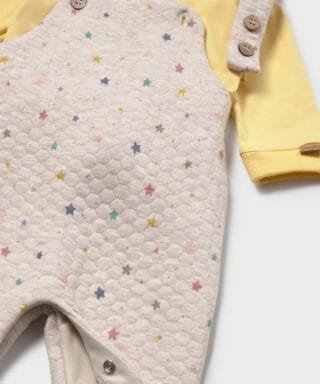 Peto con sudadera AMARILLO Y BEIGE 5 Peto con sudadera AMARILLO Y BEIGE - Imagen 2