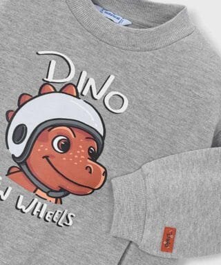 Sudadera con dinosaurio GRIS - Imagen 3
