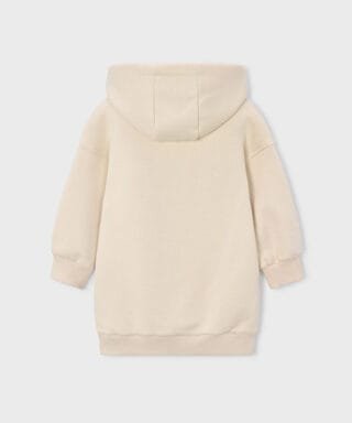 Vestido tipo sudadera con capucha BEIGE - Imagen 5