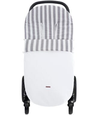 Saco de silla universal impermeable de polipiel Col. Raya BLANCO Y GRIS