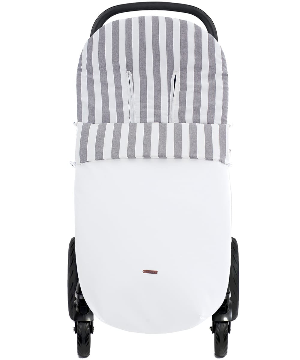 Saco de silla universal impermeable de polipiel Col. Raya BLANCO Y GRIS 3 Saco de silla universal impermeable de polipiel Col. Raya BLANCO Y GRIS
