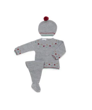 Conjunto de 3 piezas GRIS Y RIOJA