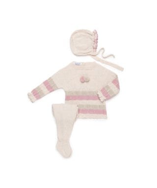 Conjunto de 3 piezas BEIGE Y ROSA