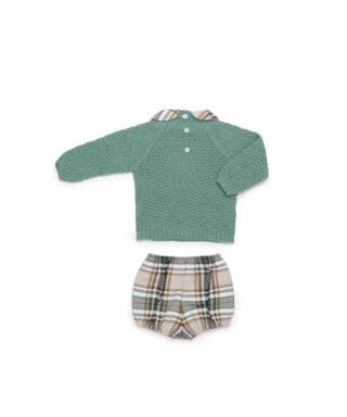 Conjunto de jersey y ranita con cuadros VERDE HOJA - Imagen 2