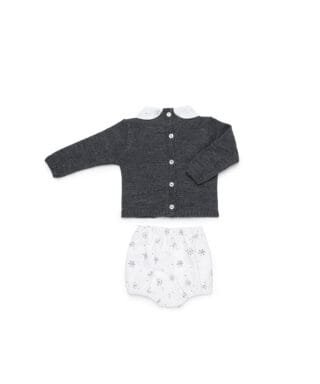 Conjunto de jersey y ranita de tela ANTRACITA - Imagen 2
