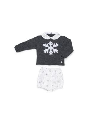 Conjunto de jersey y ranita de tela ANTRACITA