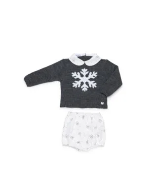 Conjunto de jersey y ranita de tela ANTRACITA