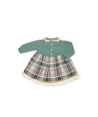 Vestido combinado VERDE HOJA - Imagen 2