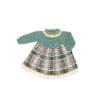 Vestido combinado VERDE HOJA