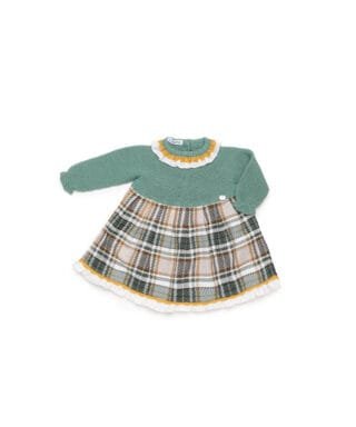 Vestido combinado VERDE HOJA