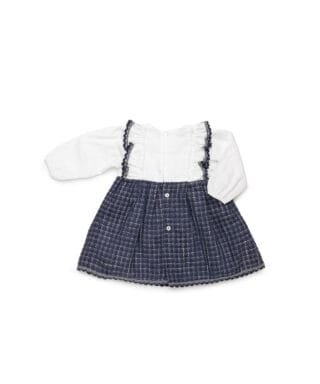 Vestido con volantes y lazo BLANCO Y MARINO - Imagen 2