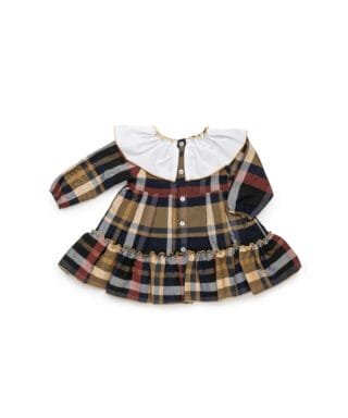 Vestido estampado de cuadros MARINO Y MOSTAZA - Imagen 2