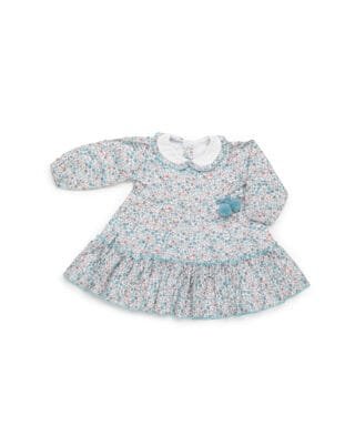 Vestido estampado de flores AZUL NUBE