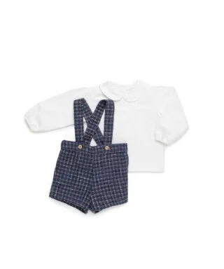 Conjunto de peto y camisa BLANCO Y MARINO
