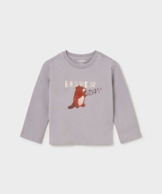 Camiseta m/l con ´beaver´ GRIS - Imagen 2