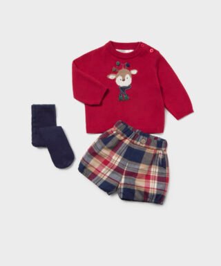 Conjunto de navidad con leotardos GRANATE